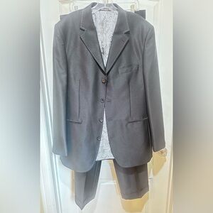 Steve Harvey collection black long coat Classic Men's Suit size 44L 38W